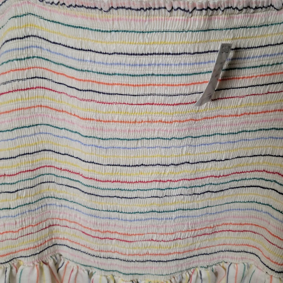 Madewell Ruffle-Strap Smocked Dress in Rainbow Stripe | Size XL | Maxi Dress - Picture 5 of 12